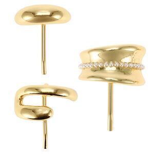 3 Pcs Ponytail Buckle Strong Hold Decoration Hair Jaw Clips Gold Tone